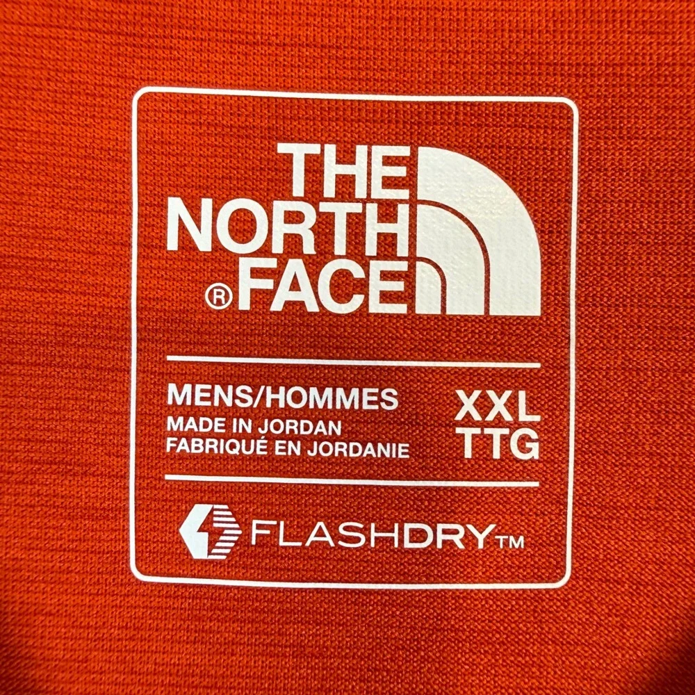 The North Face FlashDry Long Sleeve Shirt Mens XXL Orange Heathered Performance